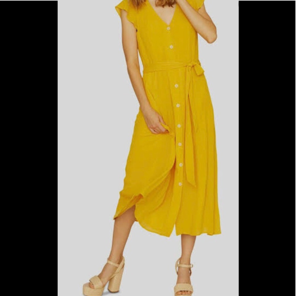 Sanctuary "Eden" Yellow Button Front Dress S